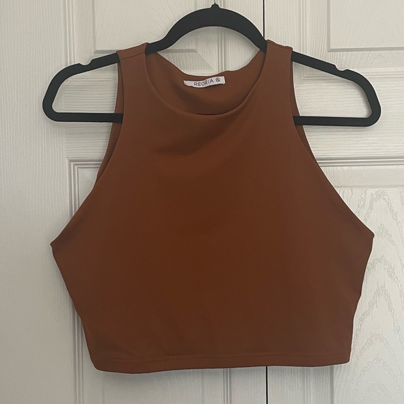 ReoRia Tops - Brown Crop Top - NWOT